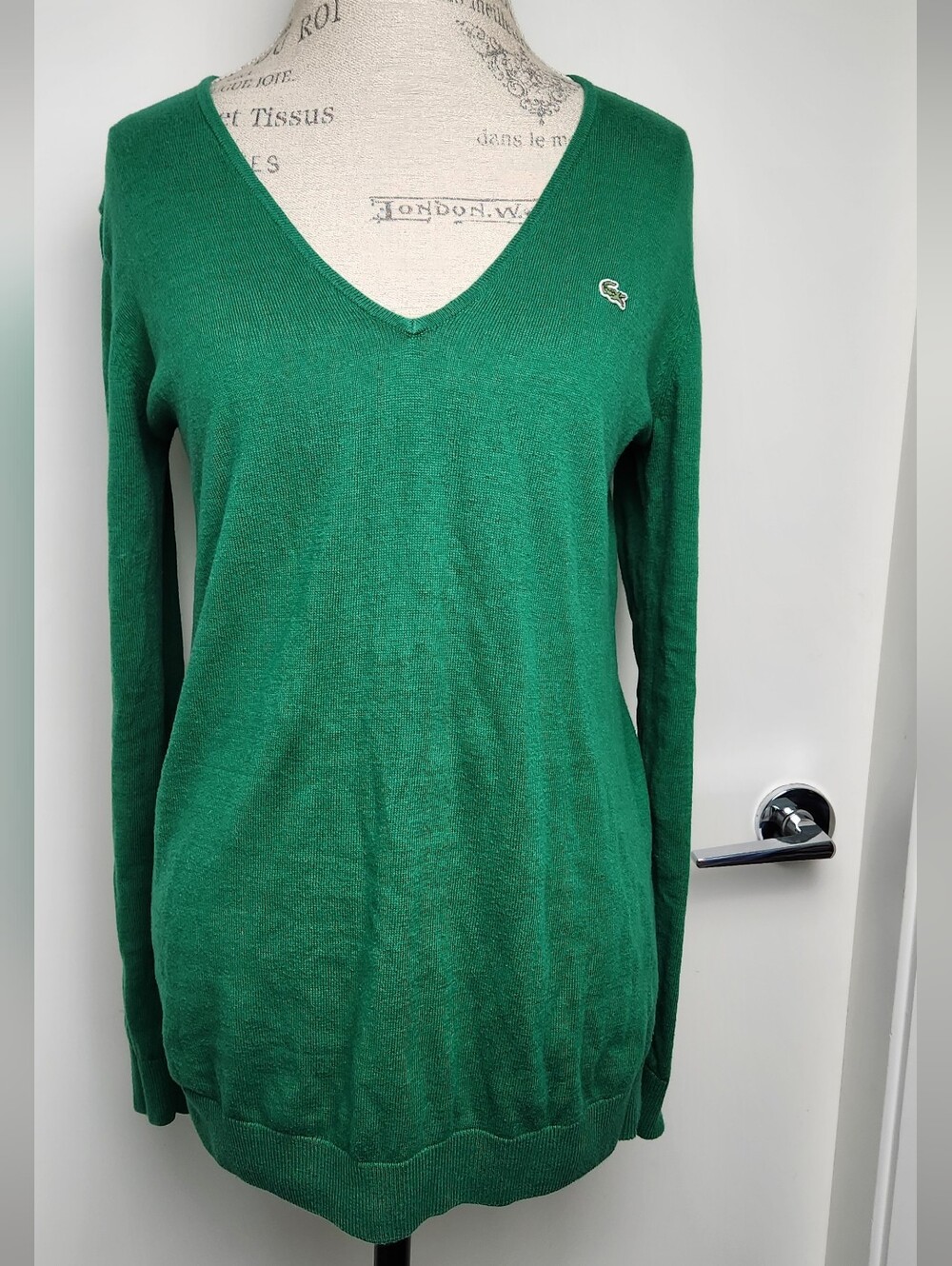 90s Green Lacoste Cotton Cashmere Sweater
